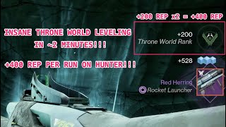 INSANE THRONE WORLD FYNCH RANK FARMING ON HUNTER How To LEVEL FAST amp EASY Destiny 2 Witch Queen [upl. by Esinad]