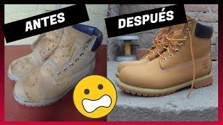 Como LIMPIAR BOTAS TIMBERLAND de la manera CORRECTA  how to clean timberland boots [upl. by Aneehsor]