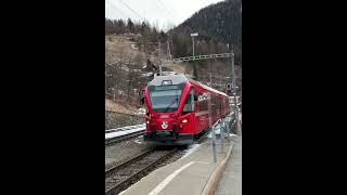 From St Moritz Rhaetian Railway at Filisur bahn trains [upl. by Alra429]