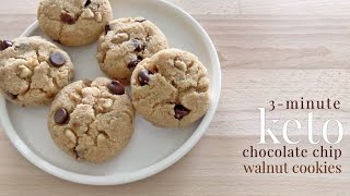 Keto 3minute Chocolate Chip Walnut Cookies [upl. by Odrawde]