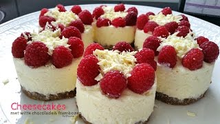 Cheesecakes met witte chocolade en frambozen [upl. by Costin]