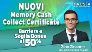 Vontobel firma i nuovi Memory Cash Collect Certificate con Barriera e Soglia Bonus al 50 [upl. by Fechter]