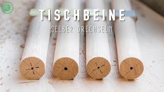 Tischbeine drechseln  Couchtisch selber bauen Teil 1  Jonas Winkler [upl. by Ynattir73]