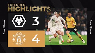 Late defeat in sevengoal thriller Wolves 34 Manchester United  Extended highlights [upl. by Bender]