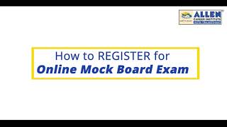 ALLENs Free Online Mock Board Exam  Complete Registration Process [upl. by Carole]