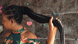 How to  25 pieces KNOTLESS BRAIDS  2020 BOX BRAIDS [upl. by Boyden]