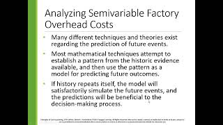 Casharka 4aad Analyzing Semivariable Factory Overhead Costs Chapter 4 Cost Acc [upl. by Hau]