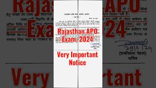 Rajasthan APO Very Important Notice Relating To Eligibility PrelimsMaster [upl. by Ellenehs]