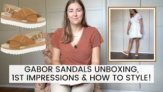 GABOR SANDALS  UNBOXING 1ST IMPRESSIONS amp HOW TO STYLE FLATFORMS FOR SUMMER Summer Outfit Inspo [upl. by Eudocia]