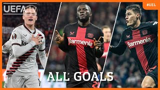 WIRTZ BONIFACE SCHICK  All LEVERKUSEN 202324 GOALS to reach the UEL Final ⚽ [upl. by Shepherd]