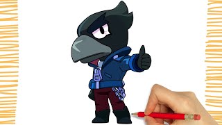 Como Desenhar o CROW I BRAWL STARS I Fácil [upl. by Eatnad705]