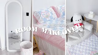 cozy and small room makeover ☁️  aesthetic hauls  pinterest inspired ♡ [upl. by Akcebar58]