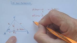 LEI DOS COSSENOS  DEMONSTRAÇÃO E APLICACAO USANDO A IDEIA DE CONGRUÊNCIA DE TRIÂNGULOS [upl. by Ravo33]