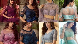 Net Ke Blouse design for saree😍  Net Blouse design ideas  Net Blouse pictures netblousedesign [upl. by Lori]