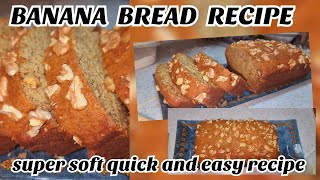 Banana bread quick easy and super soft recipe  English cake  Bakery style banana bread recipe [upl. by Eniliuqcaj]