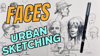 Urban Sketching how to draw Faces [upl. by Sension]