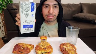 TRYING MACADAMIA MILK WITH CHOCOLATE PISTACHIO AND RASPBERRY PASTRIES MUKBANG EATING SHOW [upl. by Akahs851]