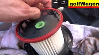 VW Golf 7 how to change fuel filter 100 detailed wo VCDSVAG too [upl. by Anyaled]