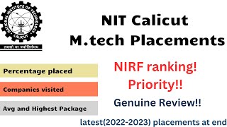 NIT Calicut Mtech placements 20212022  CCMT 2023  Genuine review ccmt2023 [upl. by Ahsercul]