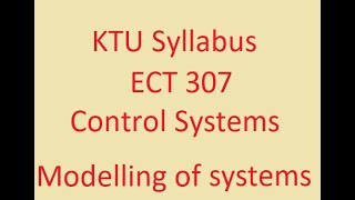 KTU Syllabus Control systems [upl. by Gristede]