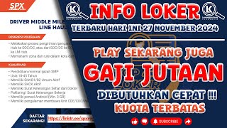 INFO LOKER TERBARU 27 NOVEMBER 2024  BUTUH CEPAT  POSISI TERBATAS lowonganpekerjaan toploker [upl. by Venu977]