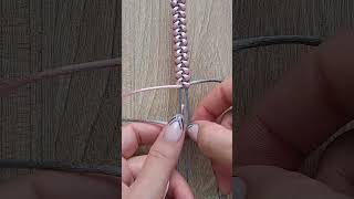 Modified Square Knot Braceletshortsbraceletmakingmacramecreationdiybracelet [upl. by Gerrie]