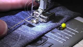 How to hem jeans and keep original hem [upl. by Eatnad426]