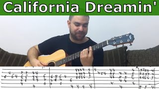 Fingerstyle Tutorial California Dreamin  w TAB Guitar Lesson [upl. by Dent]