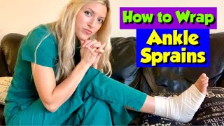 How to Wrap an Ankle Sprain with an Elastic Bandage  Nursing Skill Tutorial [upl. by Edeline]