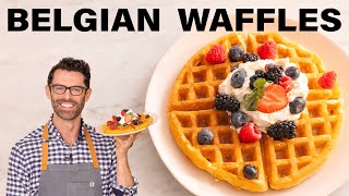 Easy Belgian Waffles Recipe [upl. by Kessel611]