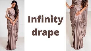 Infinity Saree Drape  saree draping new style  drape a saree perfectly  Tia Bhuva [upl. by Auhsot]