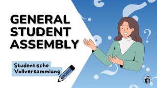 TUM General Student Assembly Wintersemester 202425 [upl. by Einahpetse]