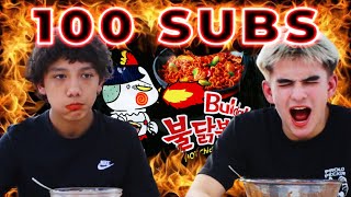 100 SUBSCRIBER SPECIAL  SPICY RAMEN CHALLENGE [upl. by Toma]