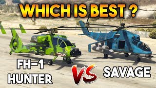 GTA 5 ONLINE  HUNTER VS SAVAGE WHICH IS BEST HELICOPTER [upl. by Hornstein]