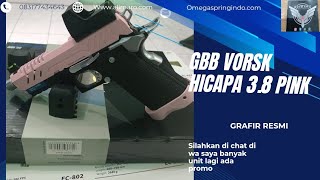 airsoft review unit VORSK HICAPA 38 PRO GBB  Pink grafir resmi gas blow back [upl. by Fitton]