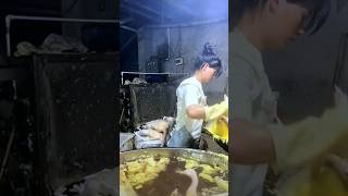 Female workers give ducks a quick defeatheringwork shorts [upl. by Eniawed862]