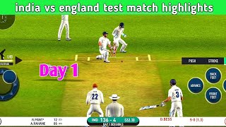 india vs england test match highlights  Day 1  Rahane century highlights  Real Cricket 20 [upl. by Claudia]