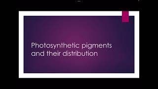 Photosynthetic pigments and their distribution [upl. by Bodwell742]