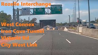 【Sydney Drive】Rozelle Interchange West Connex Iron Cove Tunnel Victoria Rd City West Link Guide [upl. by Aidyn]