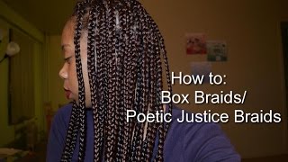 How to Box Braids Poetic Justice Braids Tutorial [upl. by Squier]