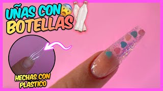 Como HACER UÑAS POSTIZAS con BOTELLAS de PLASTICO [upl. by Kelli275]