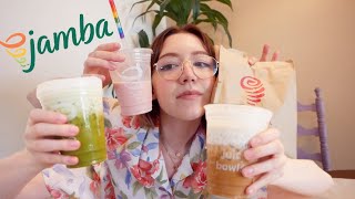 New Jamba vegan options 🍵☕️🍦 cocowhip matcha cold brew amp ice cream [upl. by Ajak650]