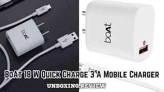 BoAt 18 W Quick Charge 3 A Mobile Charger with Detachable Cable  Unboxing and Review in HINDI [upl. by Yeltnerb813]