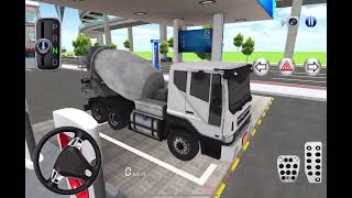 New Cement Mixer Truck at Gas Station  3d Driving Class gameplay  Car Game gameplay cargame [upl. by Armat]