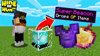 Minecraft but Beacons Drop OP Items Hide Or Hunt [upl. by Ecniuq]