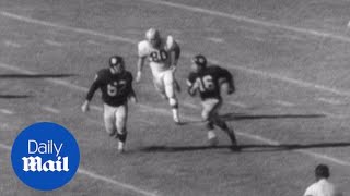 Young Giants player Frank Gifford plays against the Browns  Daily Mail [upl. by Schroth254]