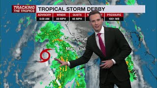 Tropical Storm Debby strengthening in the Gulf heavy rain bands through Sunday across SWFL [upl. by Kcaj242]