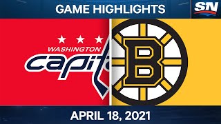 NHL Game Highlights  Capitals vs Bruins – Apr 18 2021 [upl. by Marlena]