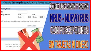 COMO PAGAR NUEVO RUS  NRUS CON TUS PERCEPCIONES  SUNAT  SIN DINERO NI TARJETAS [upl. by Merriman]