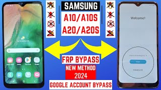 Samsung A10A10SA20A20S FRP Bypass 2024  Without Alliance Shield  New Method 2024 [upl. by Mayhs]